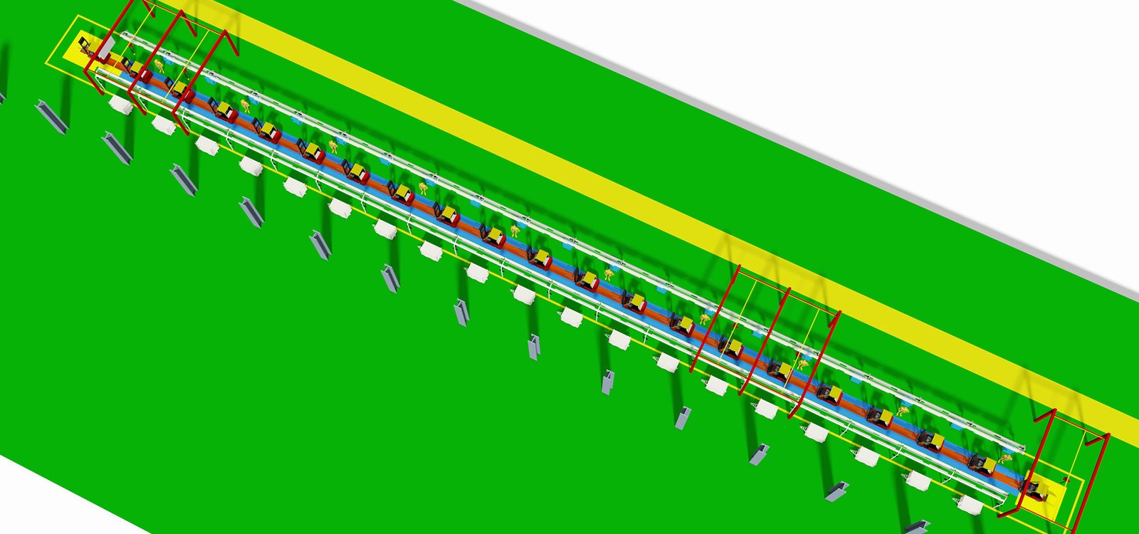 Forklift assembly line system plant