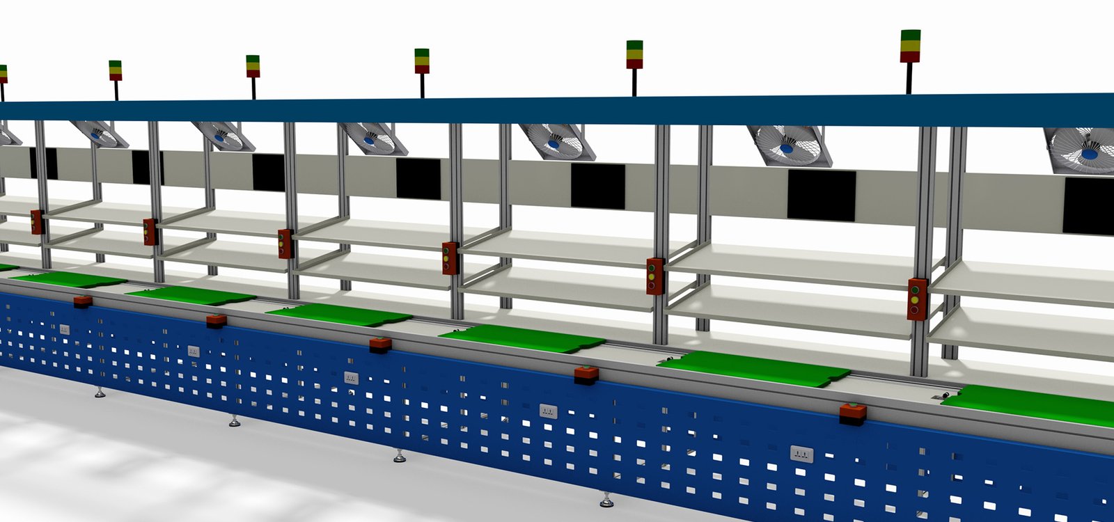 Free flow chain conveyor for assembly line