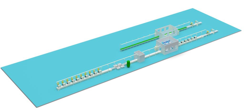A small-scale domestic air conditioner assembly production line