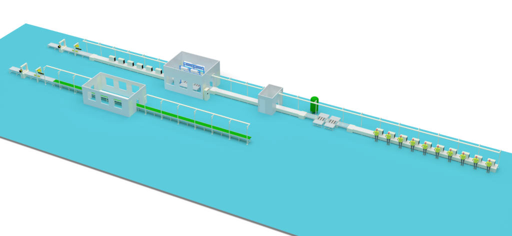 A small-scale domestic air conditioner assembly production line