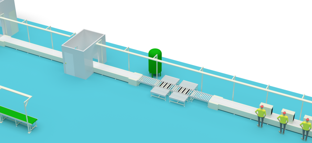 A small-scale domestic air conditioner assembly production line